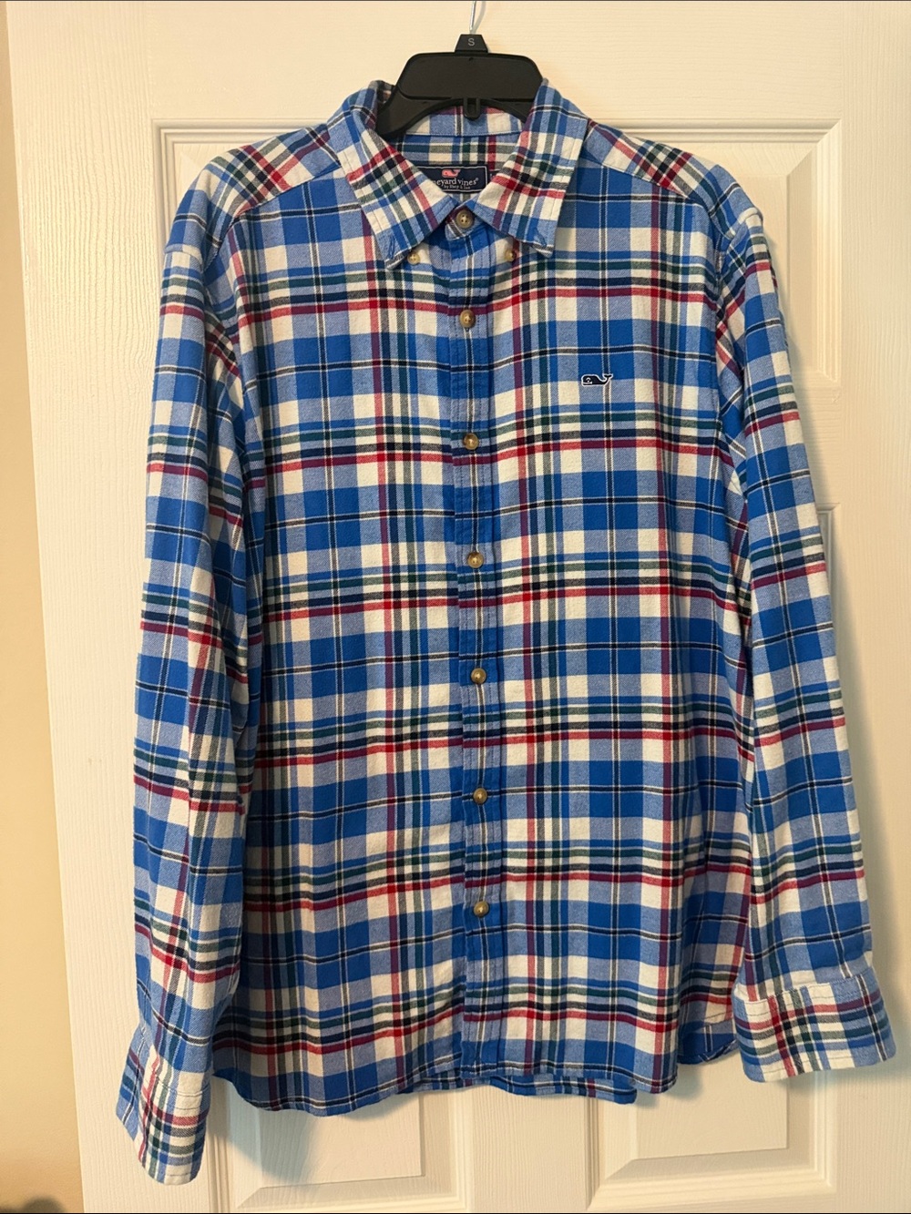 Vineyard Vines Blue White Red Plaid Button-Down Shirt - Men's